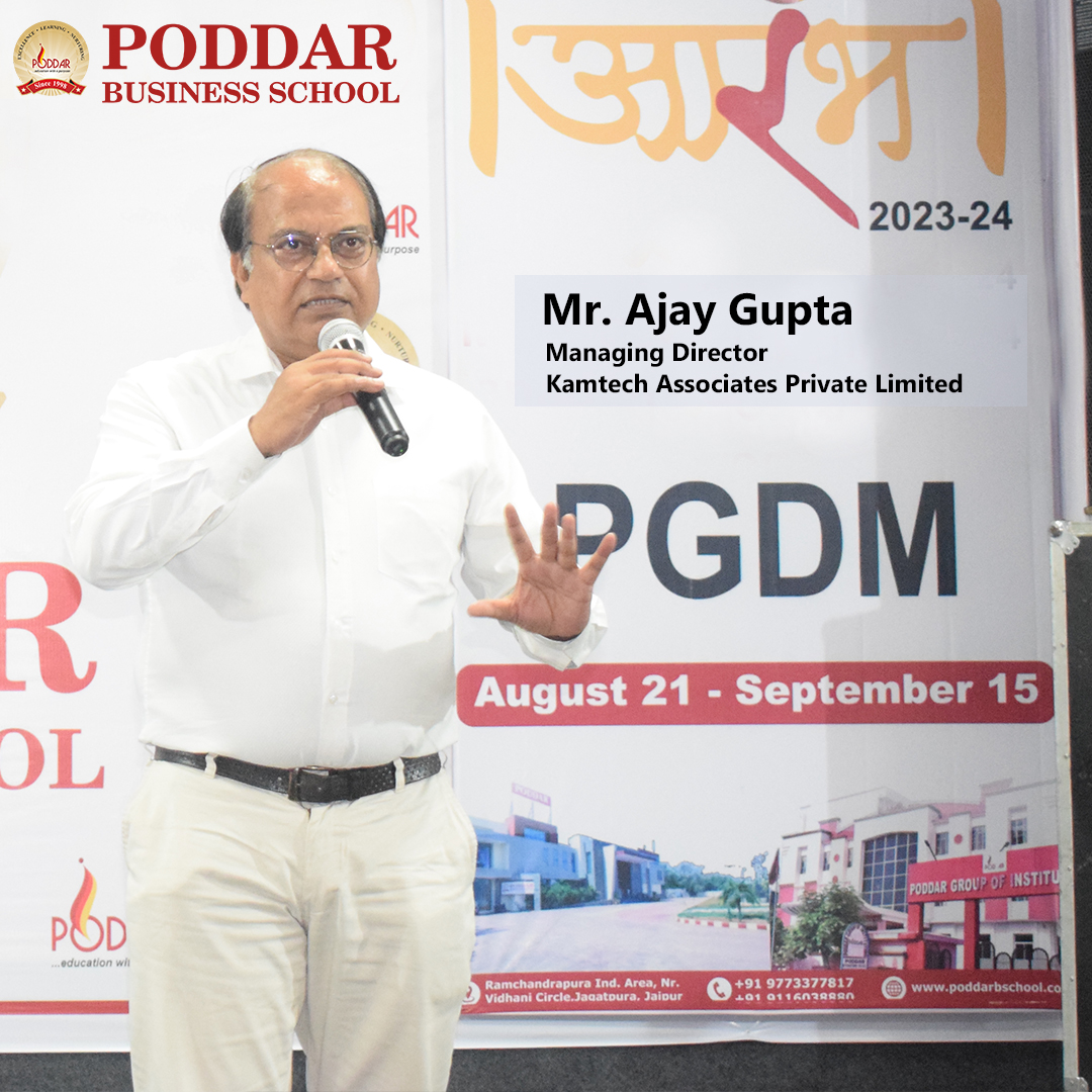 The Orientation Program “Aarambh” of MBA and PGDM students of Poddar Group of Institutions, Jaipur was organized today at Poddar Business School, Sitapura