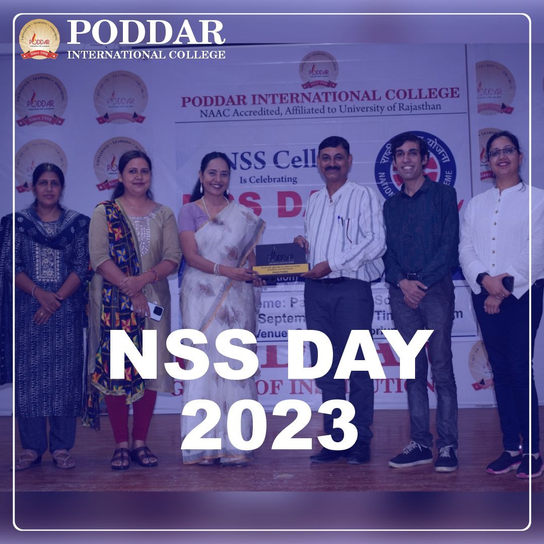 The NSS Cell of Poddar International College celebrated NSS Day on September 25, 2023