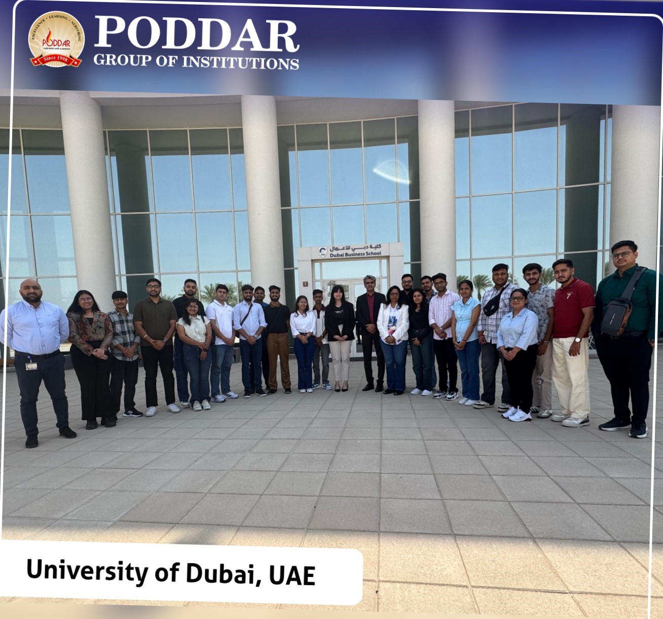 PGDM students of Poddar Business School visited the University of Dubai